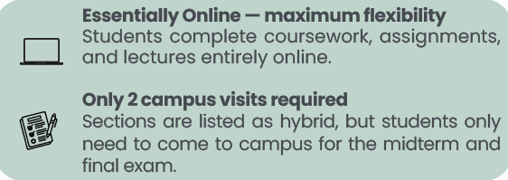 Fall 2026 Online courses green box with messaging about online courses for Fall 2026