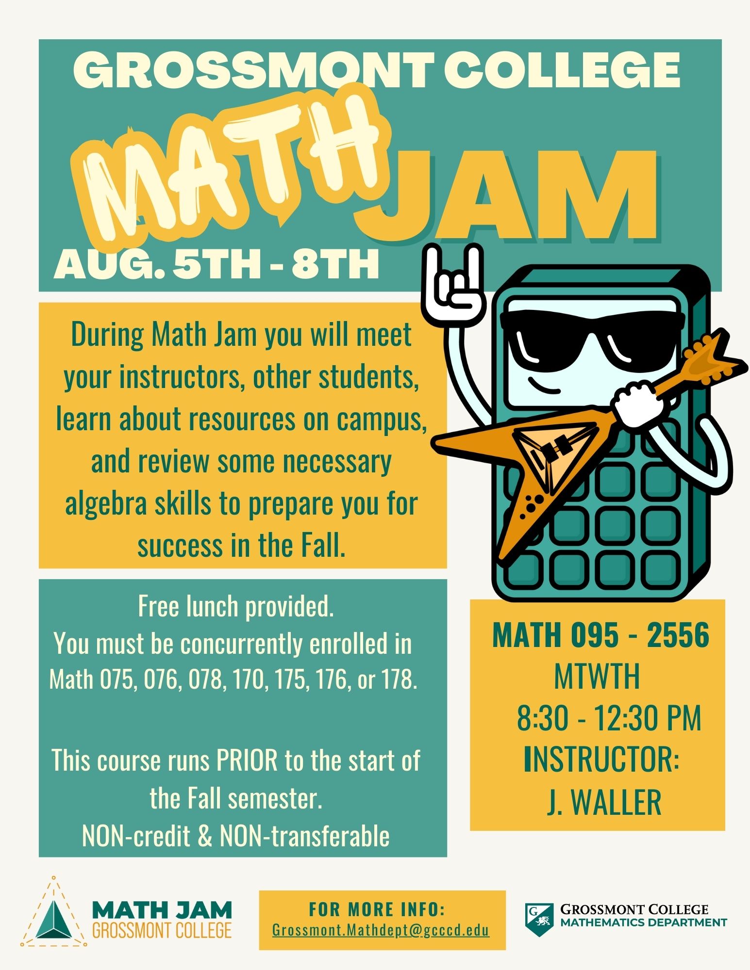 Math Jam flyer for Fall 2024